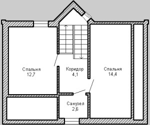 План мансарды. Латорица-170 - проект дома с террасами