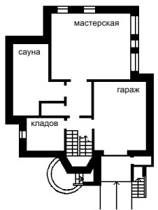 План подвала. Збруч - проект загородного дома с террасами
