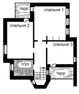 План 2 этажа. Збруч - проект загородного дома с террасами