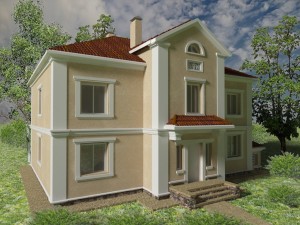 Внешний вид, Дубна проект дома на три семьи с подвалом и террасами