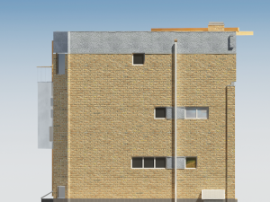 Фасад 3, проект Парма-240 - проект дома с плоской эксплуатируемой кровлей, панорамными окнами и террасами