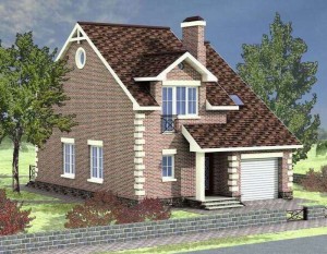 External view, narrow plots house Dniester-150 project